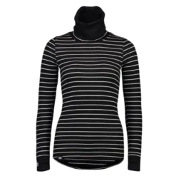 Mons Royale Cornice Rollover LS Women Thin Stripe